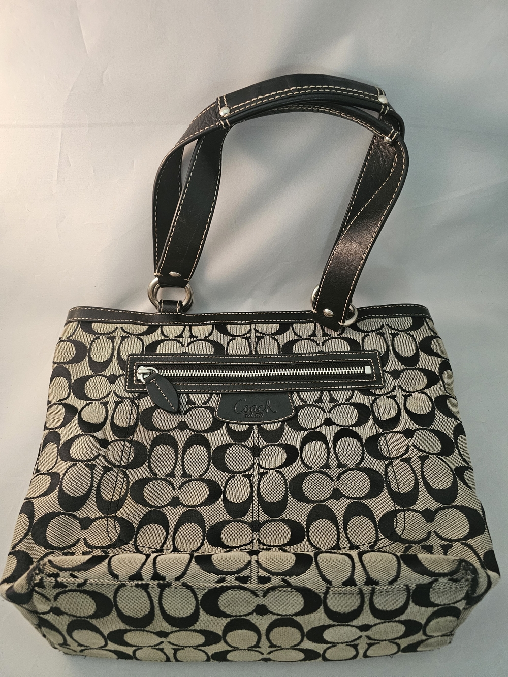 Coach Black Signature Penelope Canvas Tote Bag